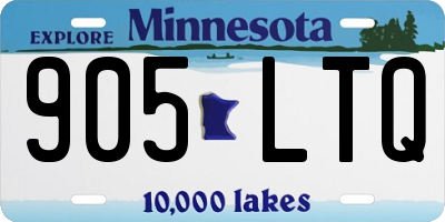 MN license plate 905LTQ
