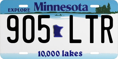 MN license plate 905LTR