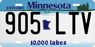 MN license plate 905LTV