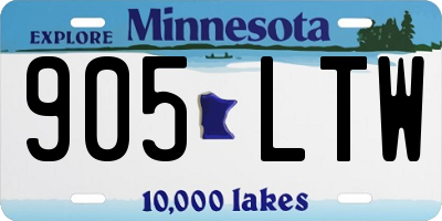MN license plate 905LTW