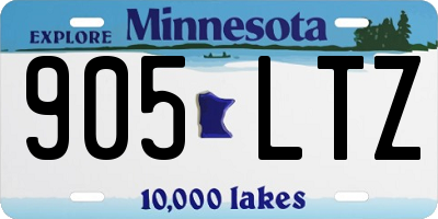 MN license plate 905LTZ