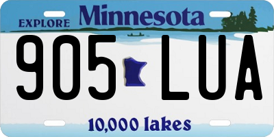 MN license plate 905LUA