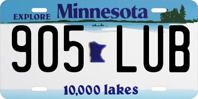 MN license plate 905LUB