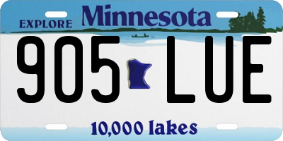 MN license plate 905LUE