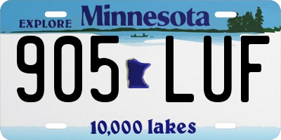 MN license plate 905LUF