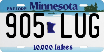 MN license plate 905LUG