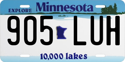 MN license plate 905LUH