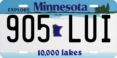 MN license plate 905LUI