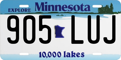 MN license plate 905LUJ