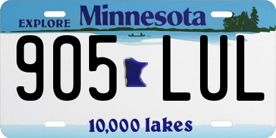 MN license plate 905LUL