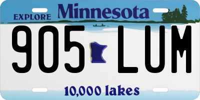 MN license plate 905LUM
