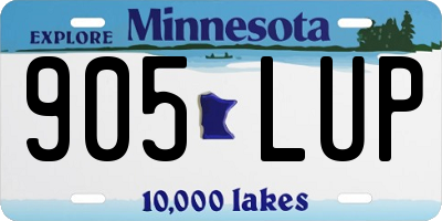 MN license plate 905LUP