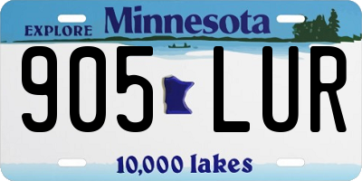 MN license plate 905LUR