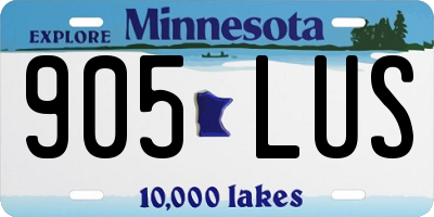 MN license plate 905LUS