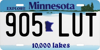 MN license plate 905LUT
