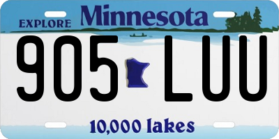 MN license plate 905LUU