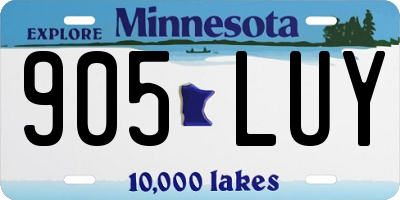 MN license plate 905LUY