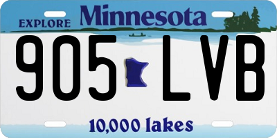 MN license plate 905LVB