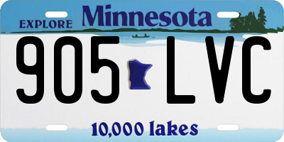 MN license plate 905LVC