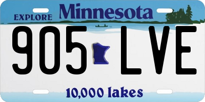 MN license plate 905LVE
