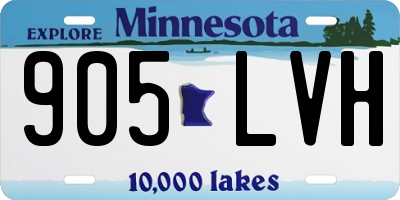 MN license plate 905LVH