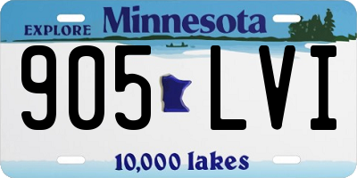 MN license plate 905LVI