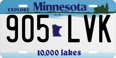 MN license plate 905LVK