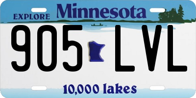 MN license plate 905LVL