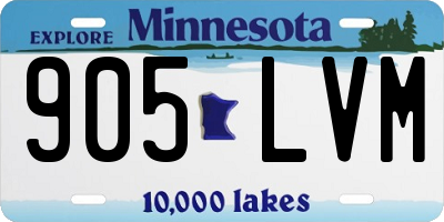 MN license plate 905LVM