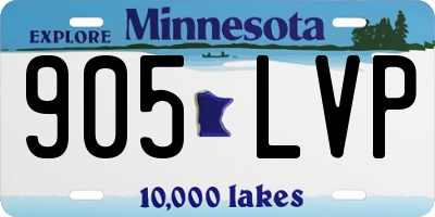 MN license plate 905LVP