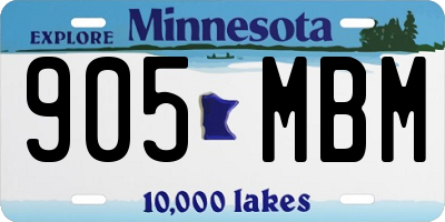 MN license plate 905MBM