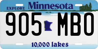 MN license plate 905MBO