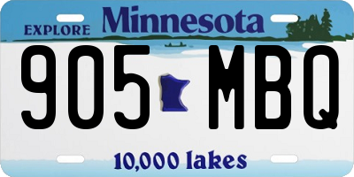 MN license plate 905MBQ