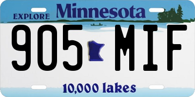 MN license plate 905MIF