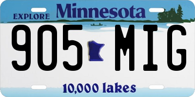 MN license plate 905MIG