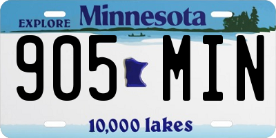 MN license plate 905MIN