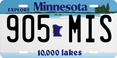 MN license plate 905MIS