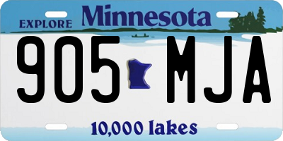 MN license plate 905MJA