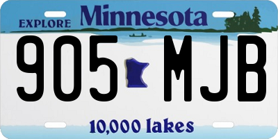 MN license plate 905MJB