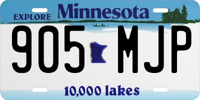 MN license plate 905MJP