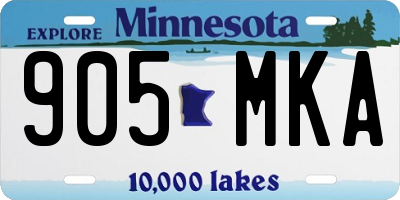 MN license plate 905MKA
