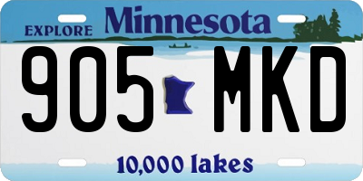MN license plate 905MKD