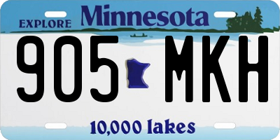 MN license plate 905MKH