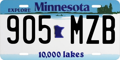 MN license plate 905MZB