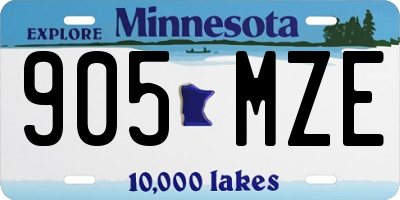 MN license plate 905MZE