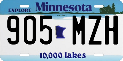 MN license plate 905MZH