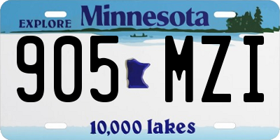 MN license plate 905MZI