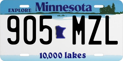 MN license plate 905MZL