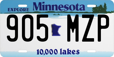 MN license plate 905MZP