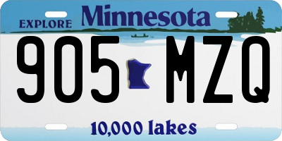 MN license plate 905MZQ